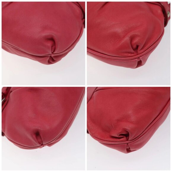 Salvatore Ferragamo Gancini Shoulder Bag Leather Pink Silver Auth - Picture 16 of 16